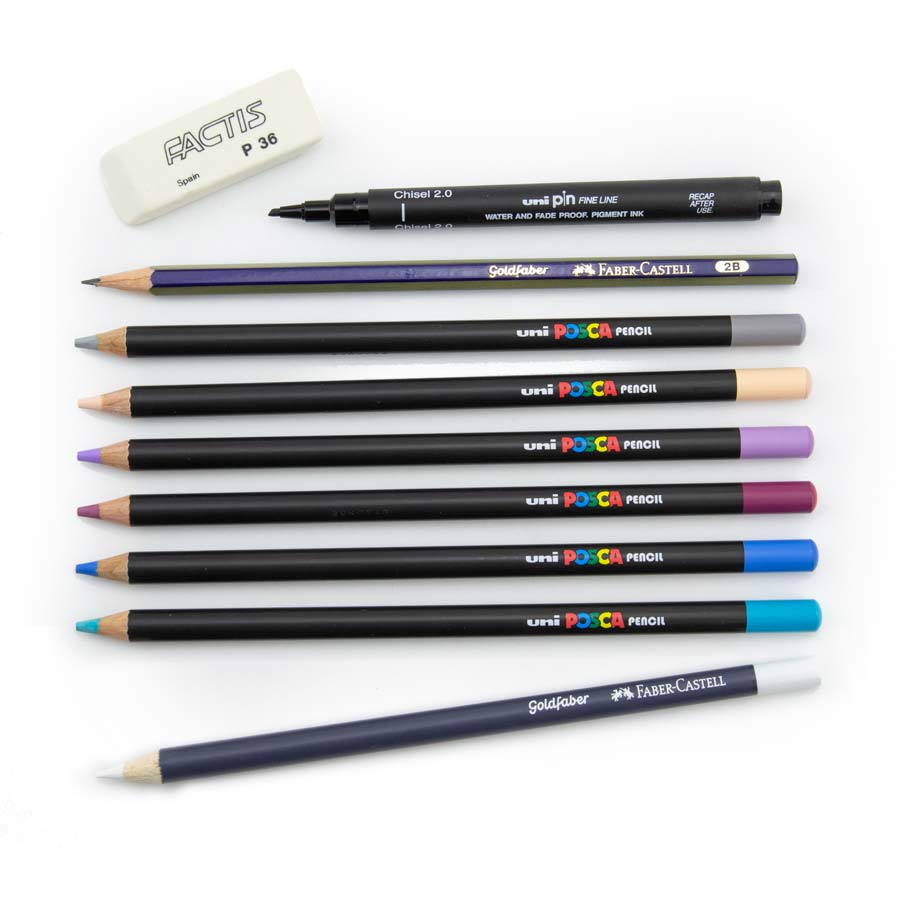 Uni Pin Fineliner Drawing Pen – Full Range Set of 23 Grades