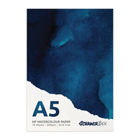 ScrawlrBox Hot Pressed Watercolour Paper Pad, 200gsm, A5, 10 Sheet