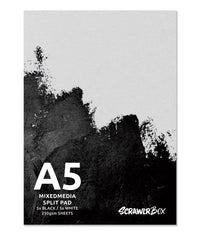 Mixed Media Split Pad, Black and White, 250 GSM  A5, 10 page
