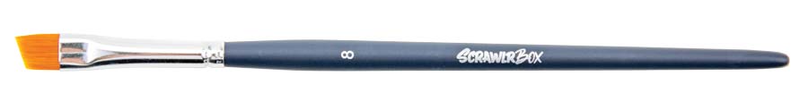 ScrawlrBox Angled Paint Brush, Size 8