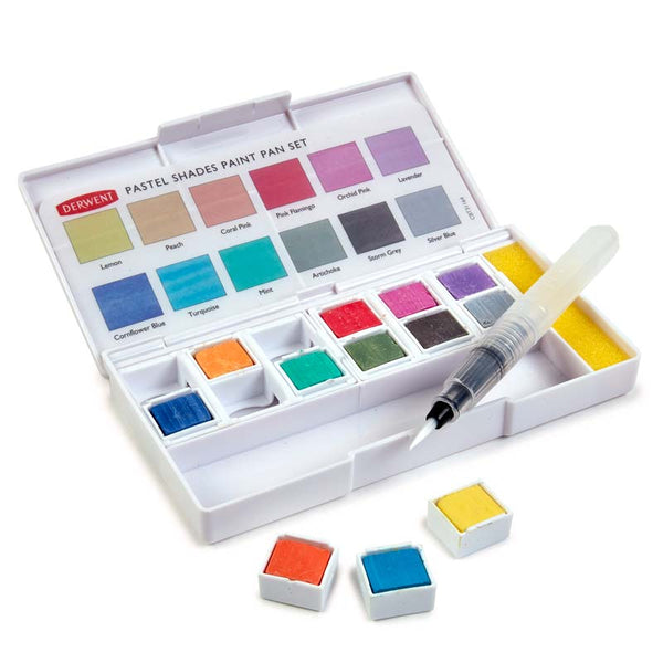 Derwent Pastel Shades Paint Pan Set, 12 Colours, Paints