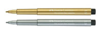 Faber-Castell Pitt Artist Pen Metallic, Silver and Gold, 1.5