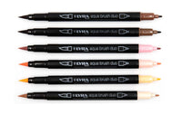 Lyra Aqua Brush Duo Markers (6) Skin Tones