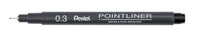 Pentel Pointliner Pen, Black, 0.3